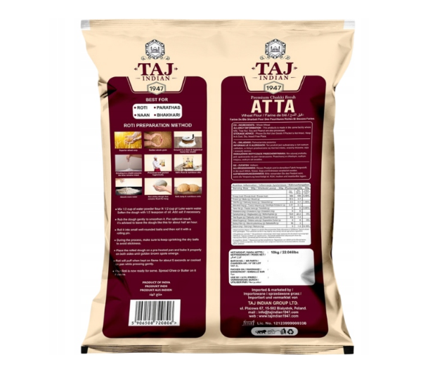 Taj Indian Whole wheat flour 10kg.