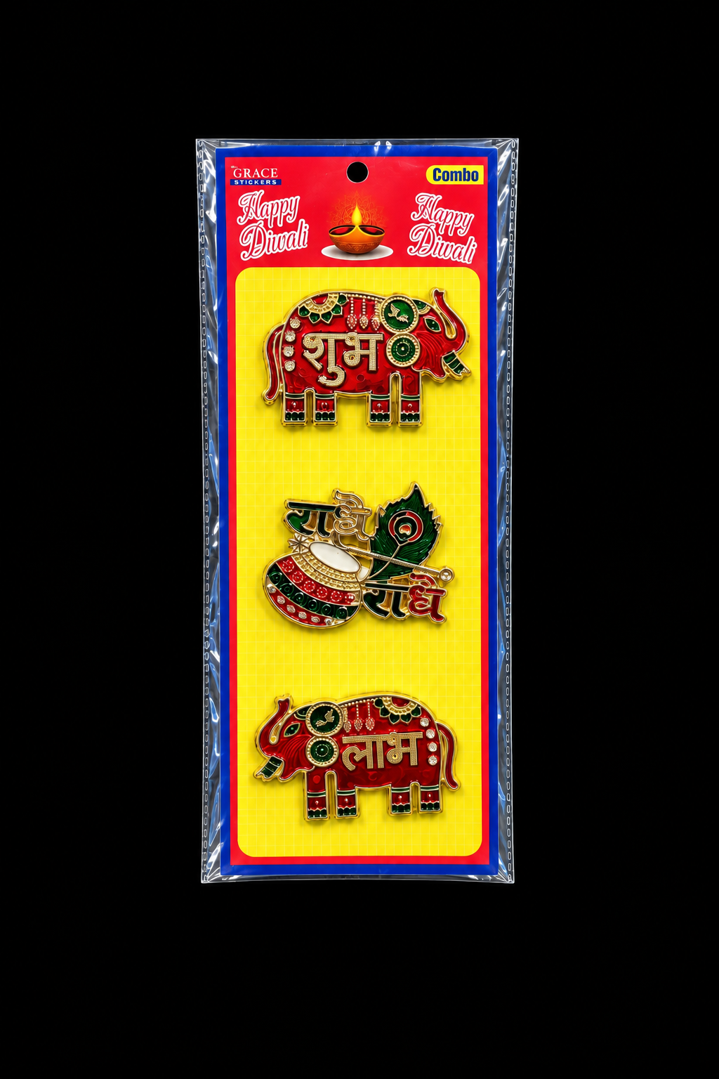Diwali Stickers Combo - Shubh Labh and Radhe Rahde