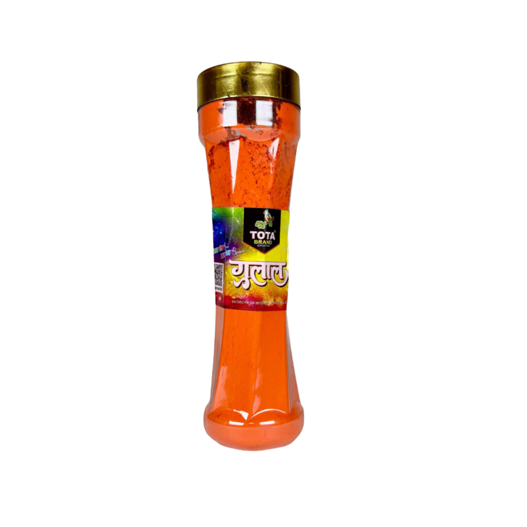 Tota herbal Gulal Holi colours 125g Bottle (Orange)