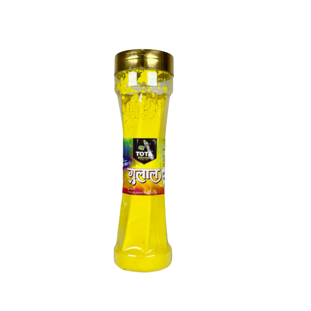 Tota herbal Gulal Holi colours 125g Bottle (Yellow)