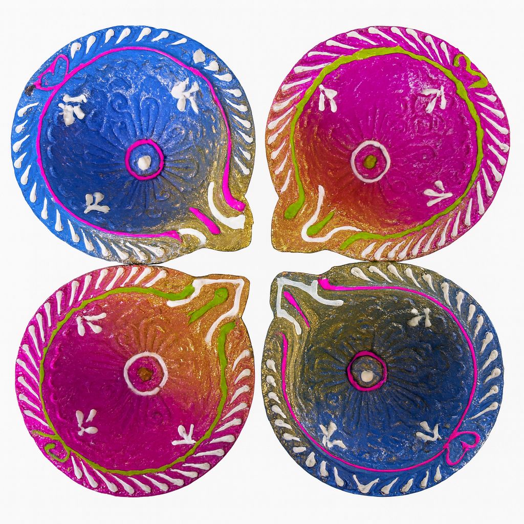 Clay Diya Art 159 (Set of 4 Pieces )