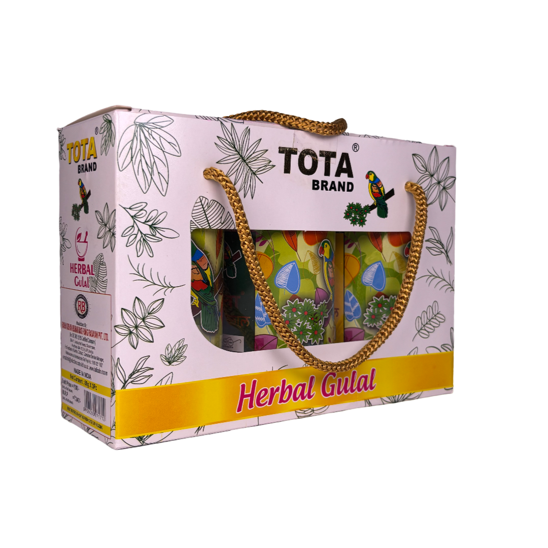 Tota herbal Gulal ( Holi colour) 80gx3 pcs ( Pink, Green ,Yellow)