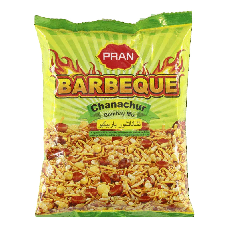 Packaged snack mix with 'PRAN' branding on a white background