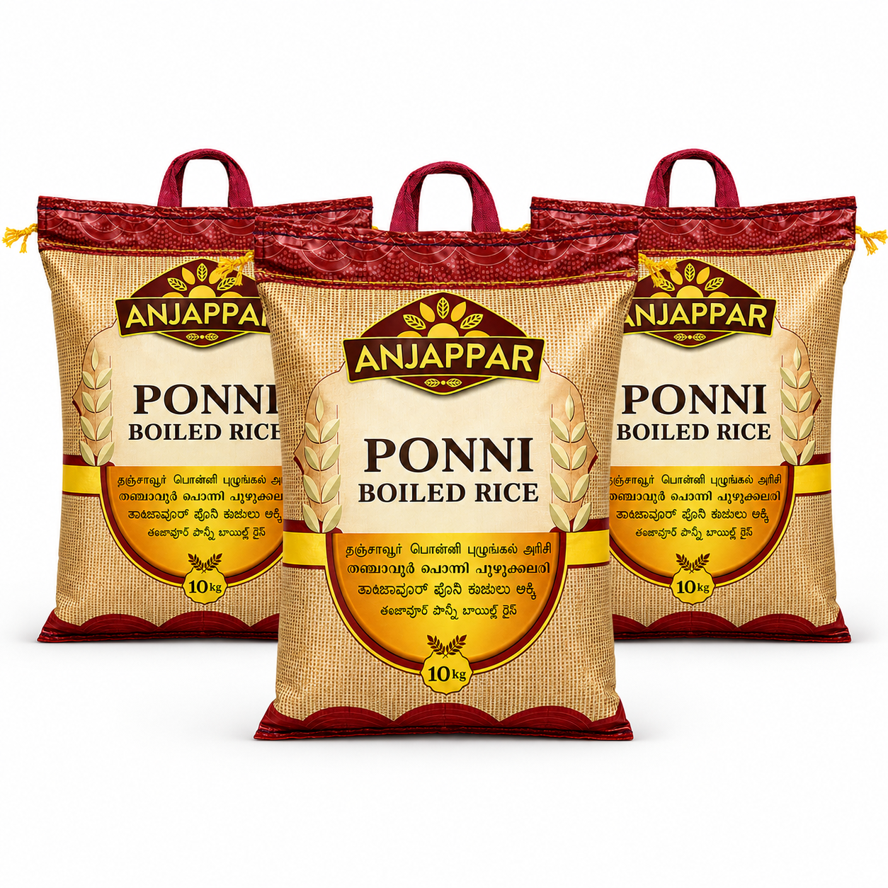 Anjappar Ponni Boiled Rice 10kg X3 COMBO