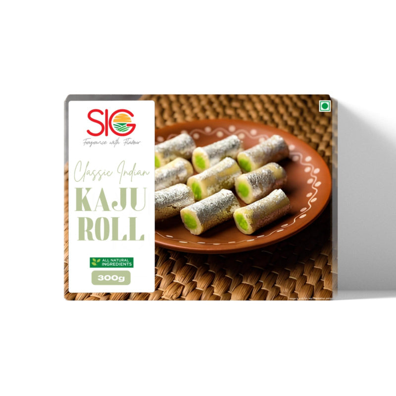 Packaging of SIG Kaju Roll on a white background