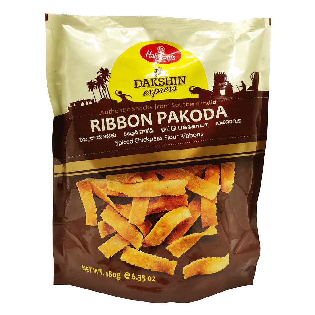 Packaged snack with 'Dakshin Express' branding on a white background