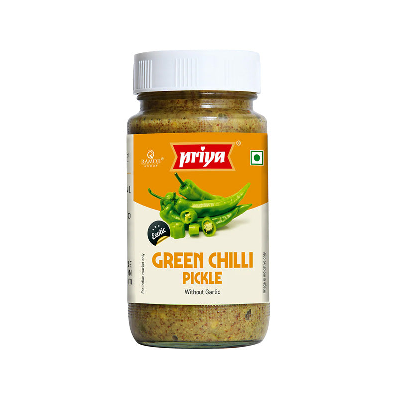 Priya Green Chilli Pickle 300g (without garlic)