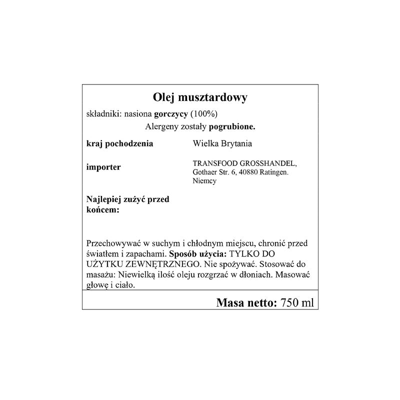 KTC Pure Mustard Oil /Senf Oil 250ml