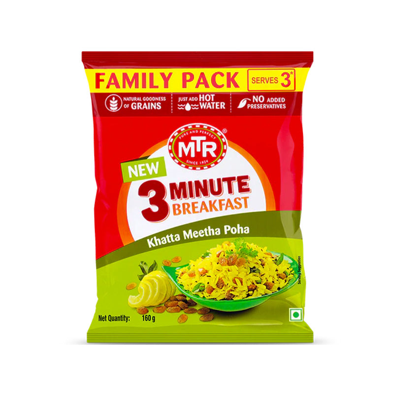 MTR 3 Minute Breakfast Khatta Meetha Poha 160g