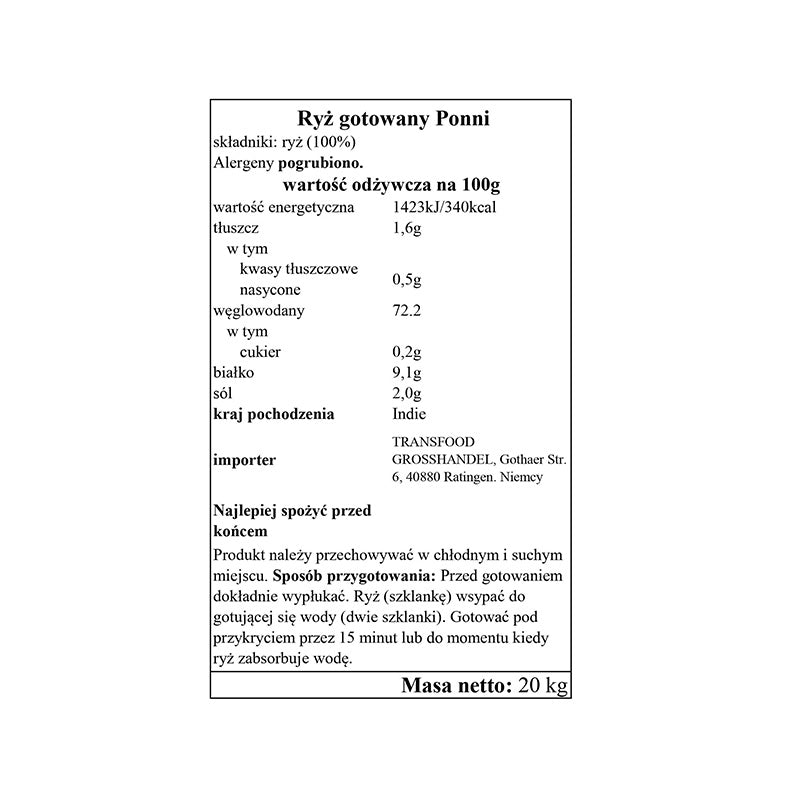 Annam Ponni Boiled Rice 20kg