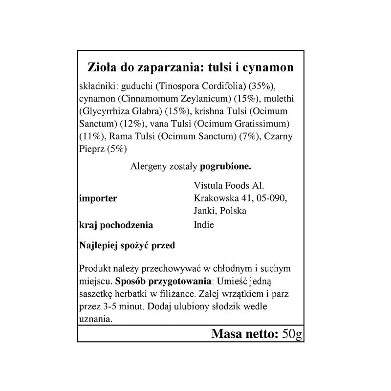 Organic India Tulsi Cinnamon Giloy 25 Tea Bags