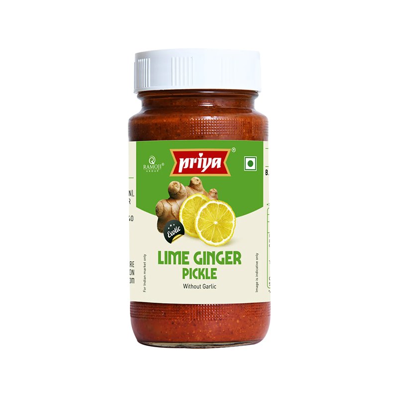 Priya Lime Ginger Pickle 300g (without garlic)