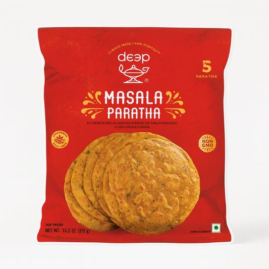 Deep Masala Paratha red pack on a white background