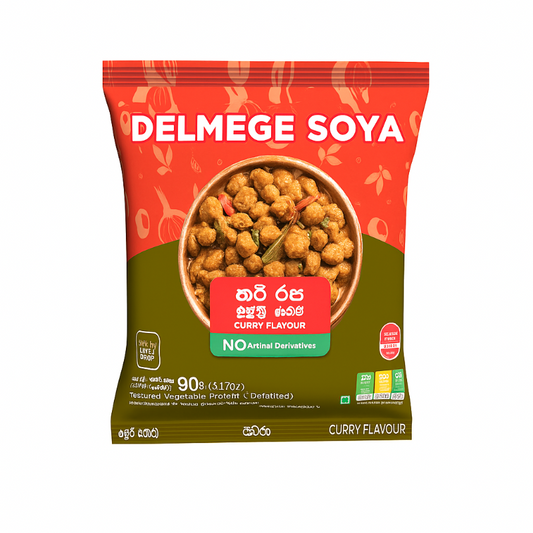 Delmege Soya Curry Flavour package on a white background