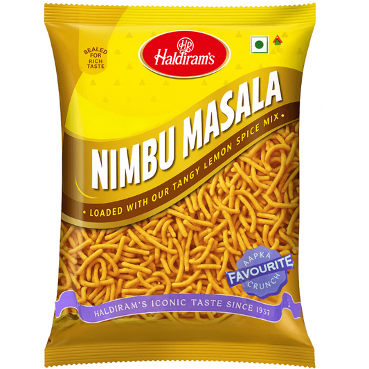 Haldiram's Nimbu Masala spice mix packet on a white background