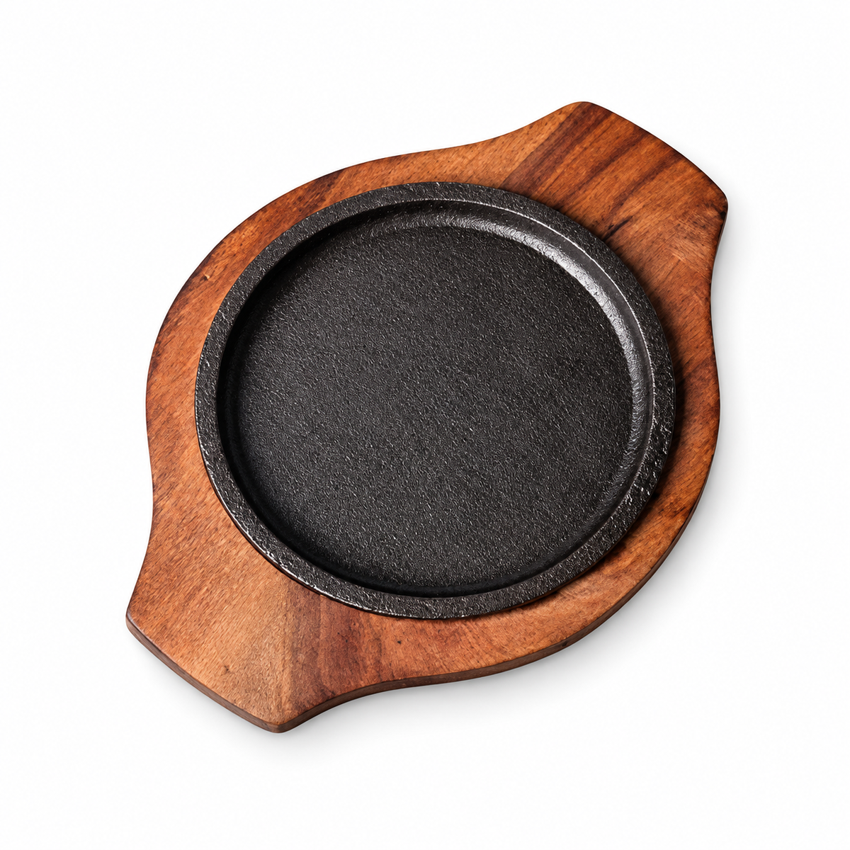 Wooden base Cast-iron Sizzling Plate