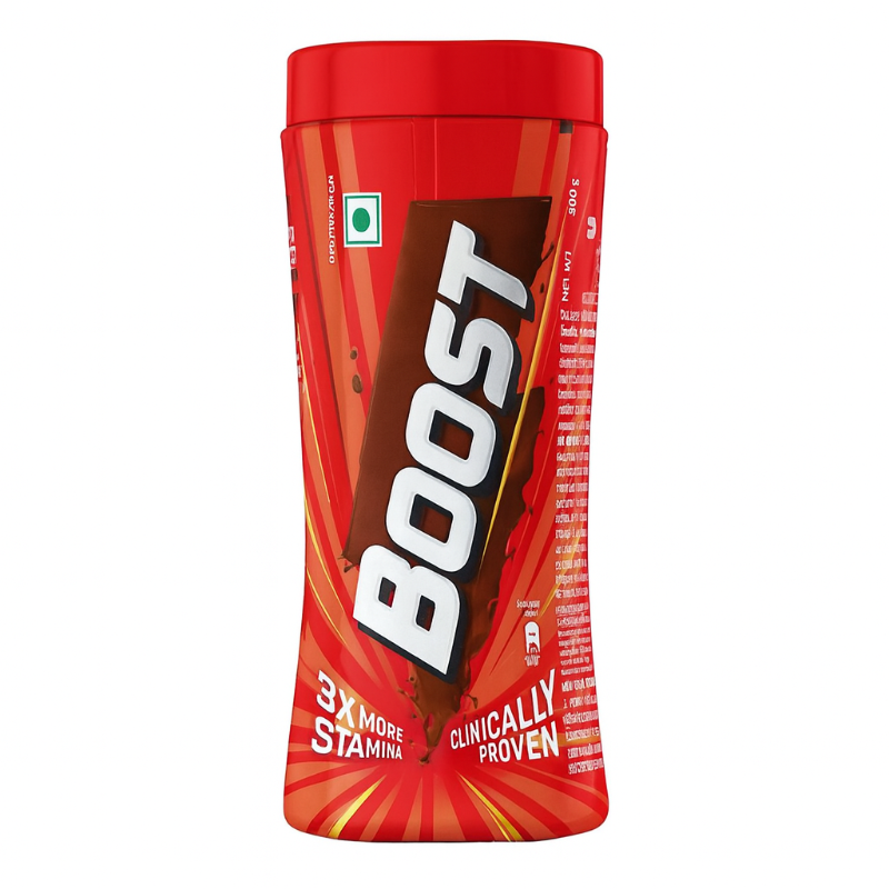 Red Boost energy drink container on a white background