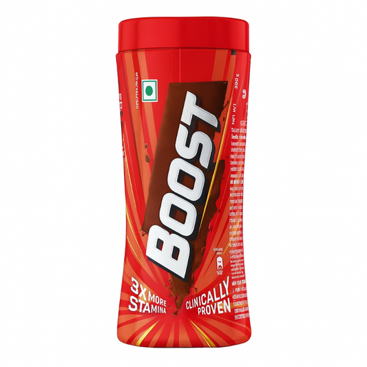 Red Boost energy drink container on a white background