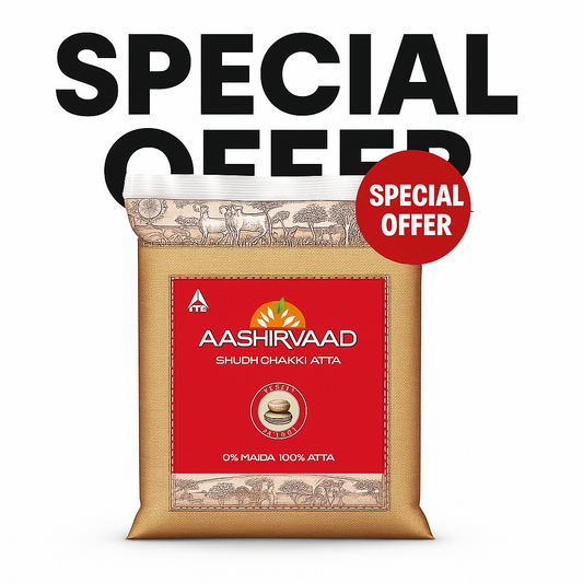 Aashirvaad Whole Wheat Flour (Atta ) 10Kg (BBD: 06 dec, 2025)