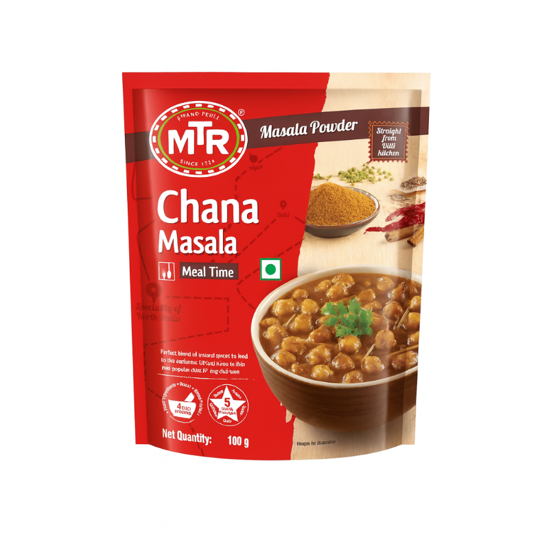 MTR Chana Masala packaging on a white background