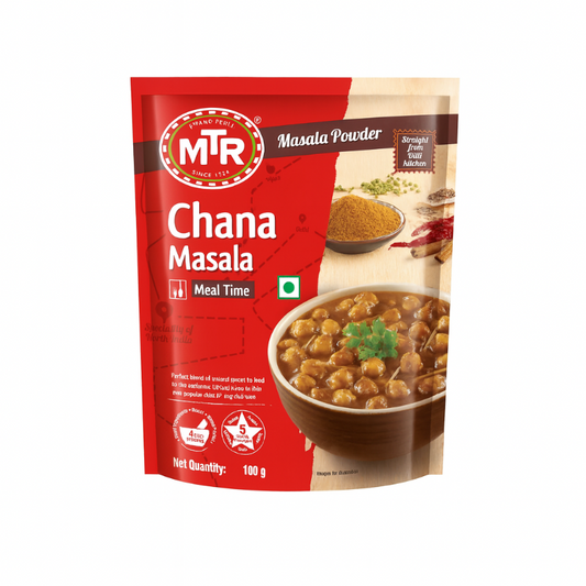 MTR Chana Masala packaging on a white background