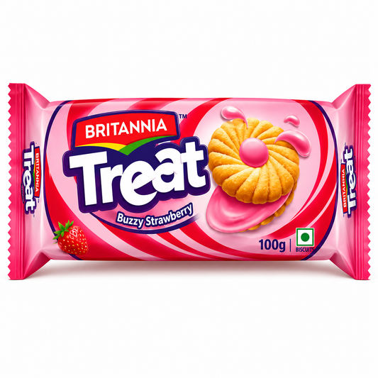 Britannia cream Treat Buzzy Strawerry Biscuit 100g