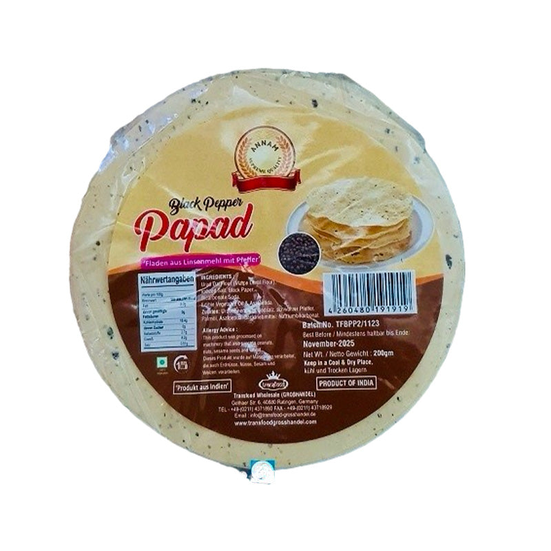 Annam Black Pepper Papad 200g