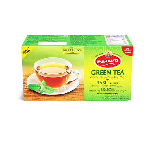 WAGH BAKRI Green Tea Basil( Tulsi) 25 Tea Bags