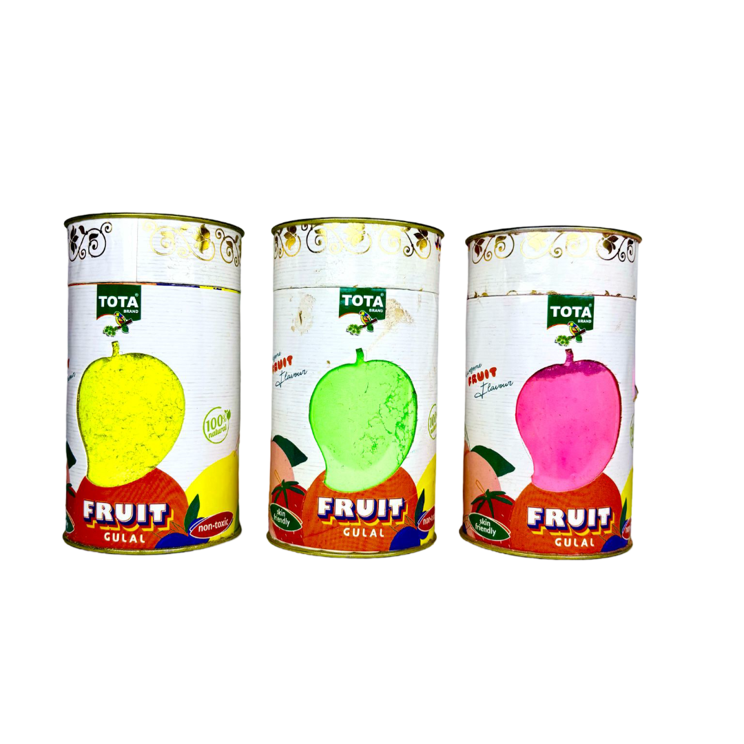 Tota herbal Fruit Gulal  450g  ( Pink 150g  , Green 150g  , yellow 150g )