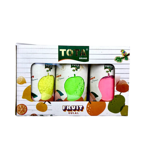 Tota herbal Fruit Gulal  450g  ( Pink 150g  , Green 150g  , yellow 150g )