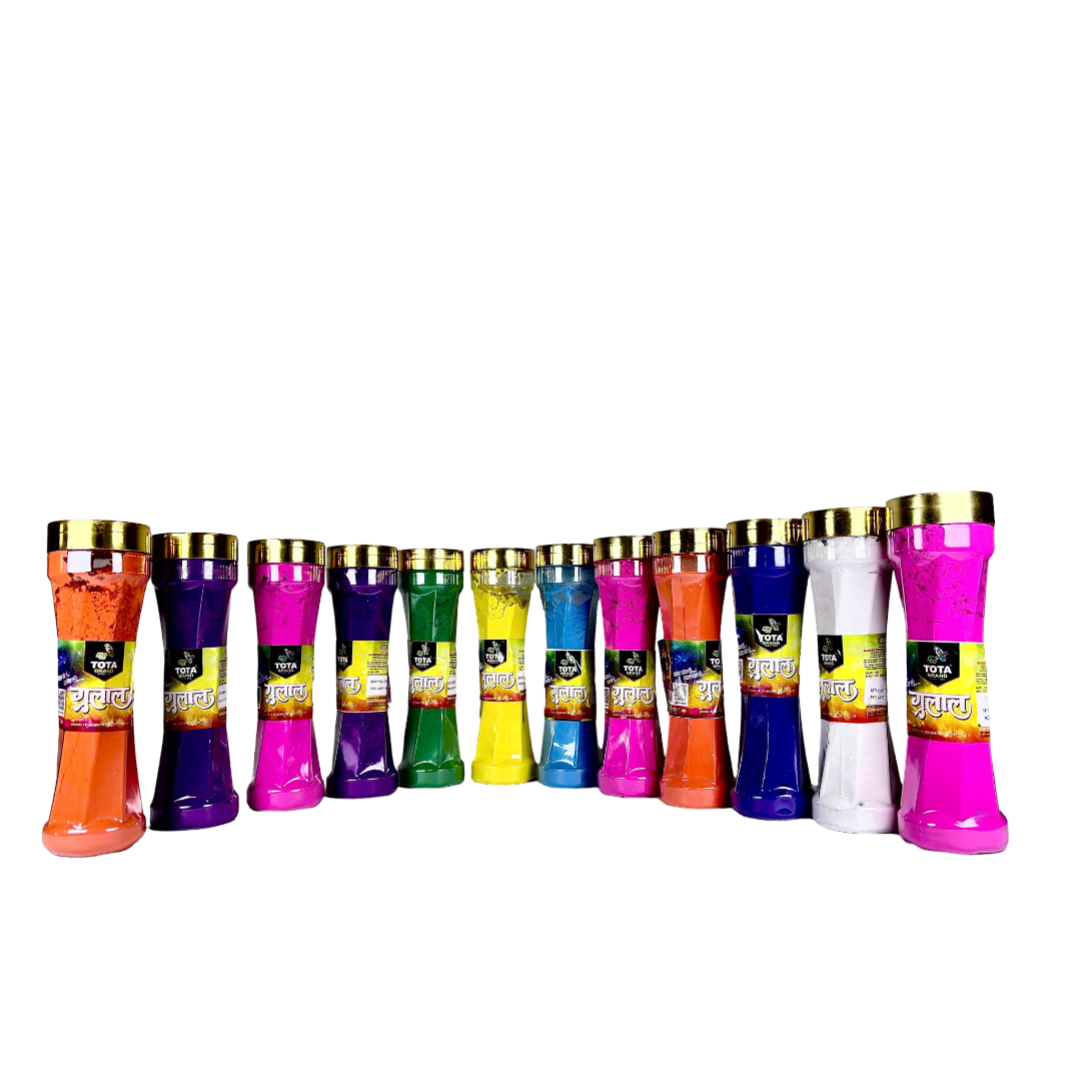 Tota herbal Gulal Holi colours  125gx12  colours  bottles