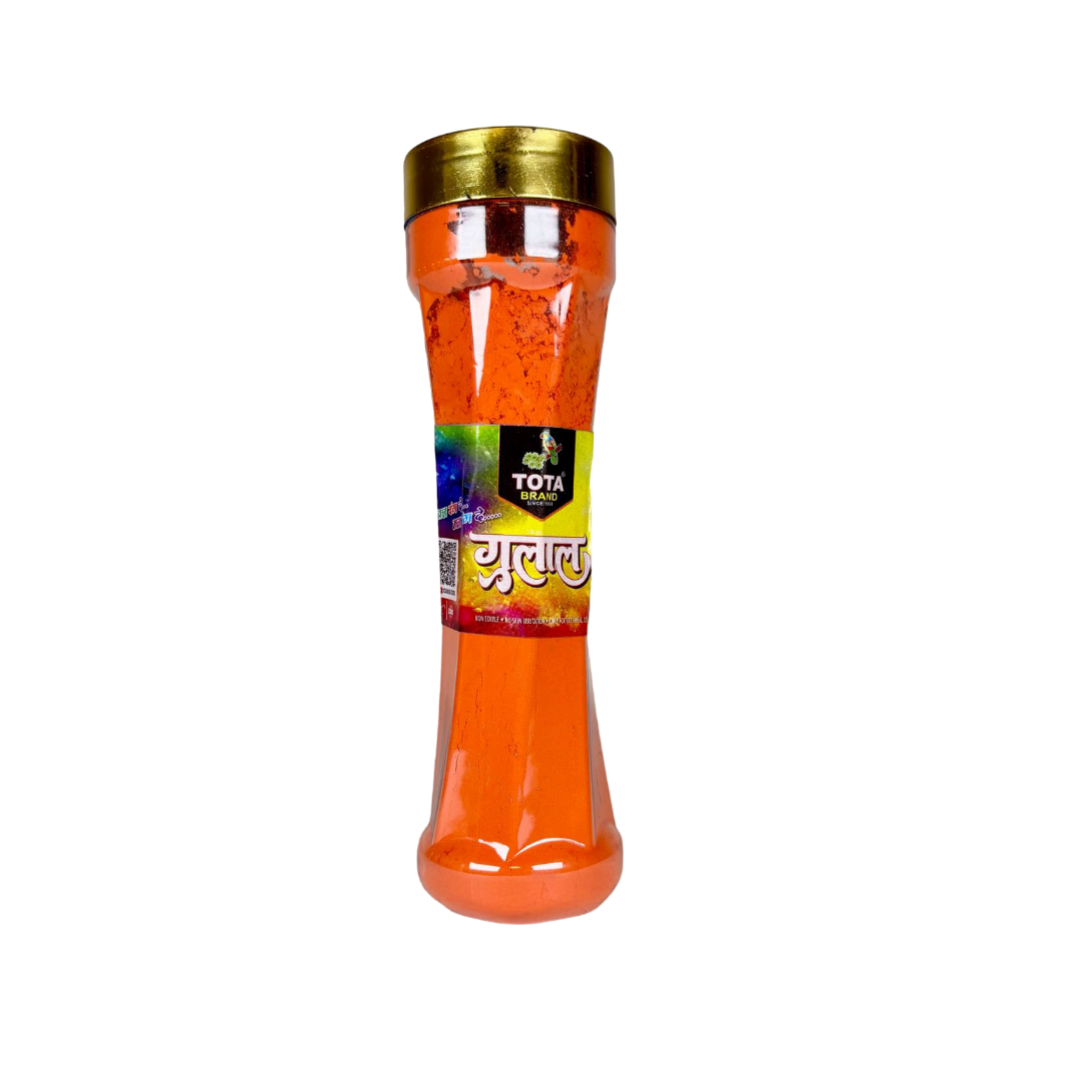 Tota herbal Gulal Holi colours  125g Bottle  (Orange)