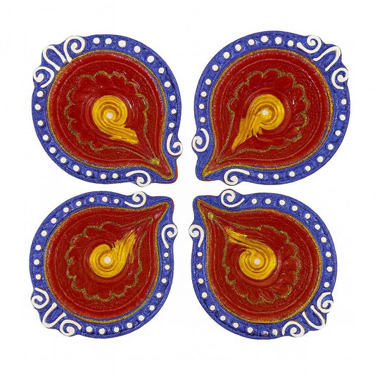 Clay Diya  Art 155  (Set of 4 Pieces )
