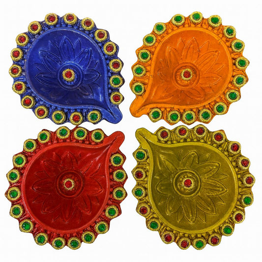 Clay Diya  Art 156  (Set of 4 Pieces )