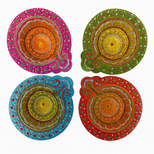 Clay Diya  Art 158  (Set of 4 Pieces )