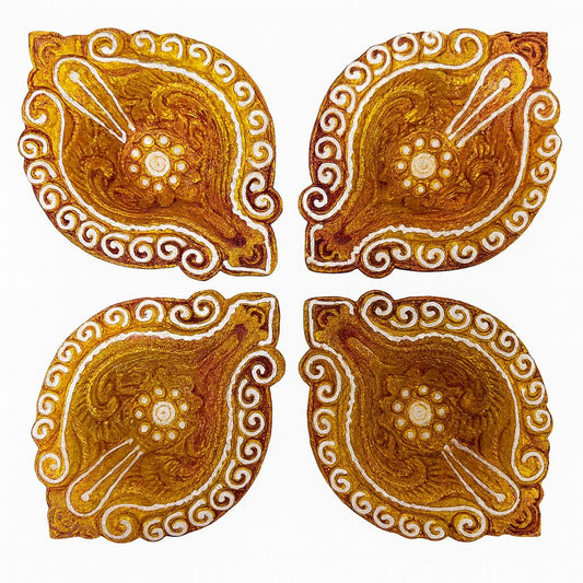 Clay Diya  Art 159  (Set of 4 Pieces )