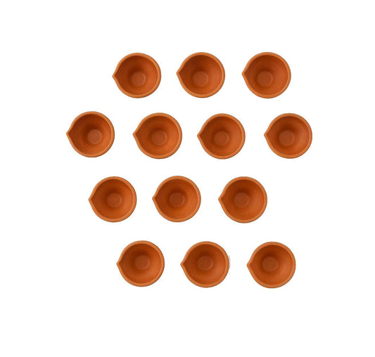 Clay Diya (set of  13 pieces)
