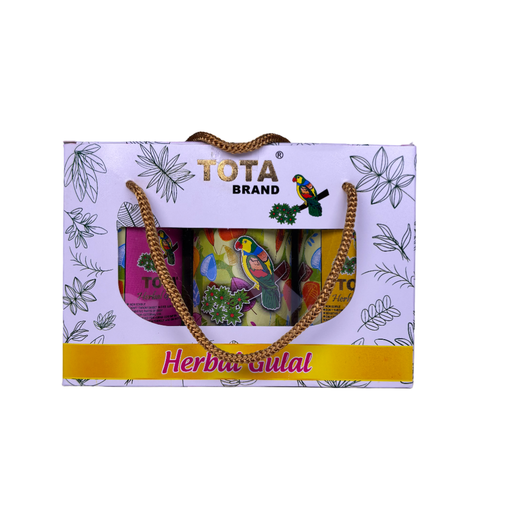 Tota herbal Gulal  ( Holi colour) 80gx3 pcs ( Pink, Green ,Yellow)