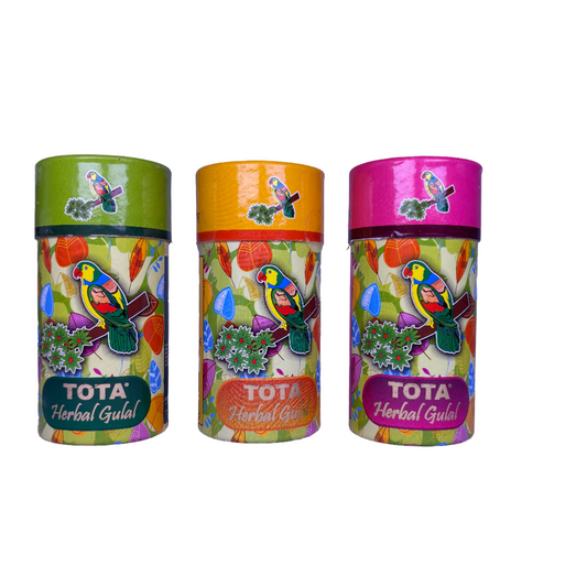 Tota herbal Gulal (kolor Holi) 80g x 3 szt. (różowy, zielony, żółty)