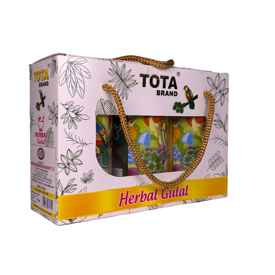 Tota herbal Gulal  ( Holi colour) 80gx3 pcs ( Pink, Green ,Yellow)