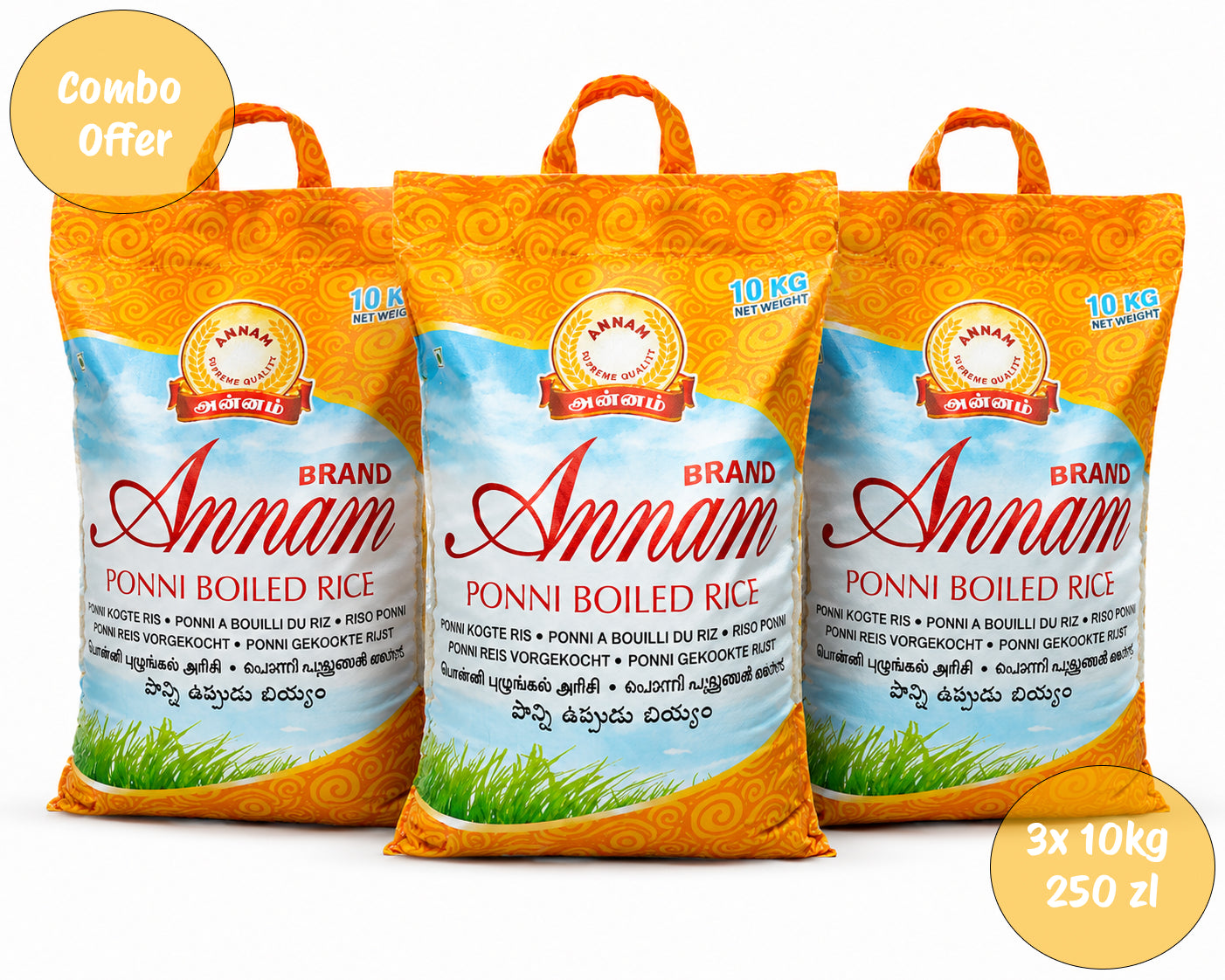 Annam Ponni Boiled Rice 10kg X3 COMBO