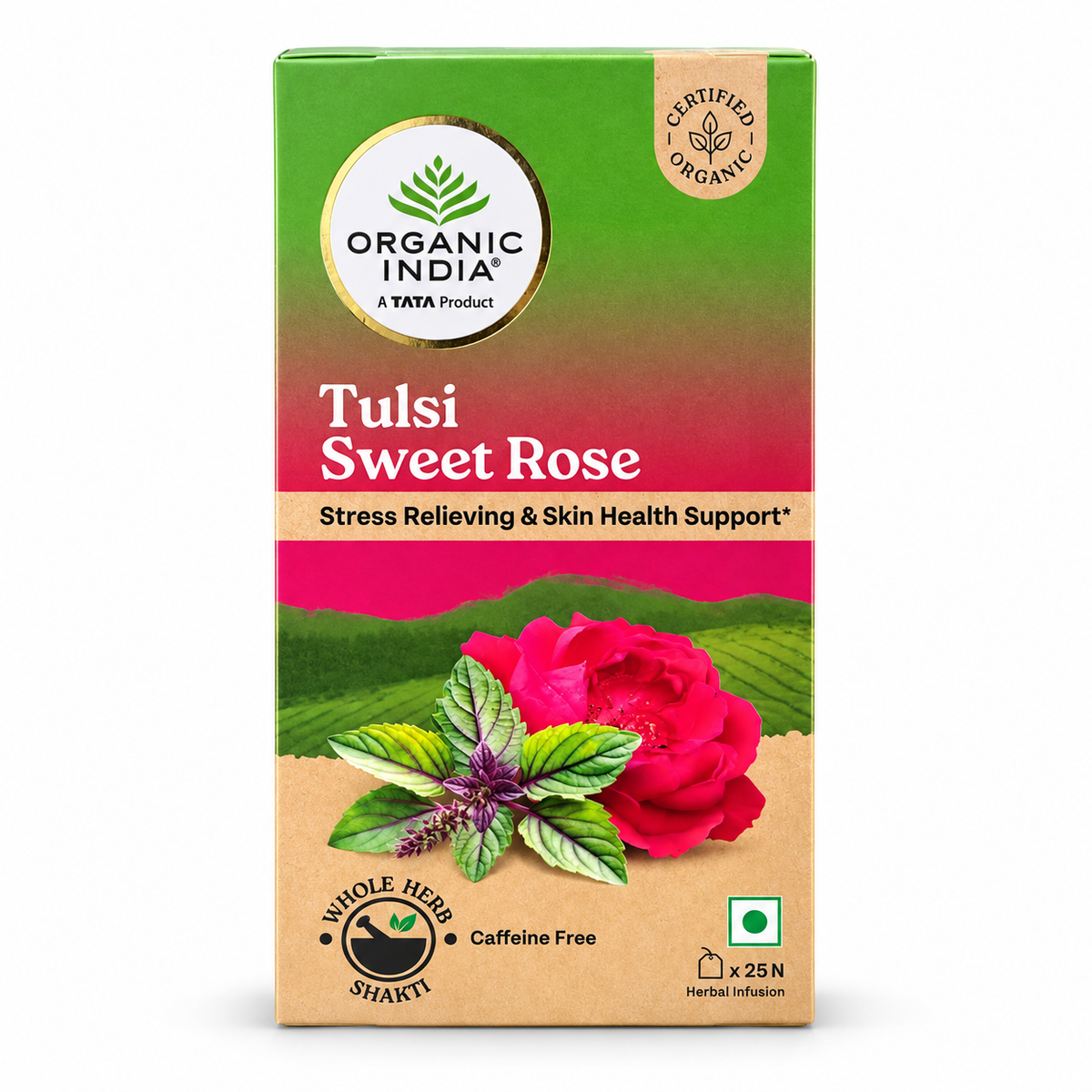 Organic India Tulsi Sweet Rose Tea 25 Bags