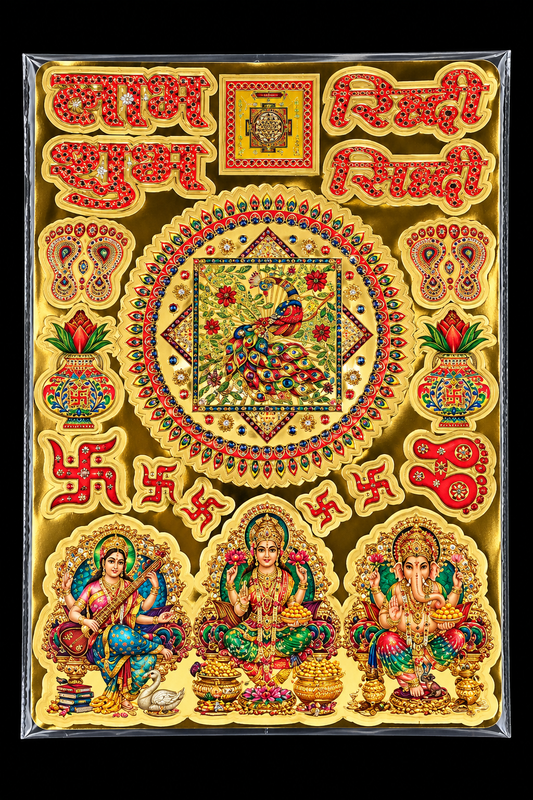 Diwali Peacock Rangoli Stickers