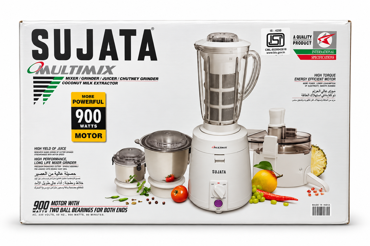 Sujata Multimix 900 W Grinder (3 Jars)
