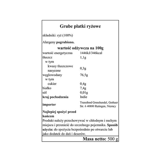 Annam Płatki Ryżowe Grube 500g