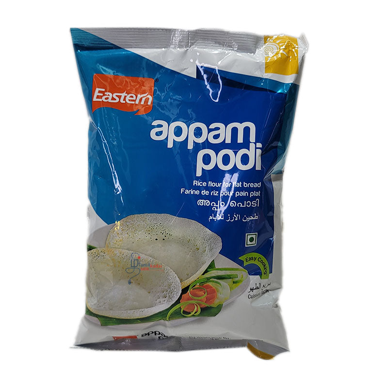 Packaging of Eastern appam podi on a white background