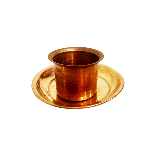 Brass Pooja Plate and Jar - Small