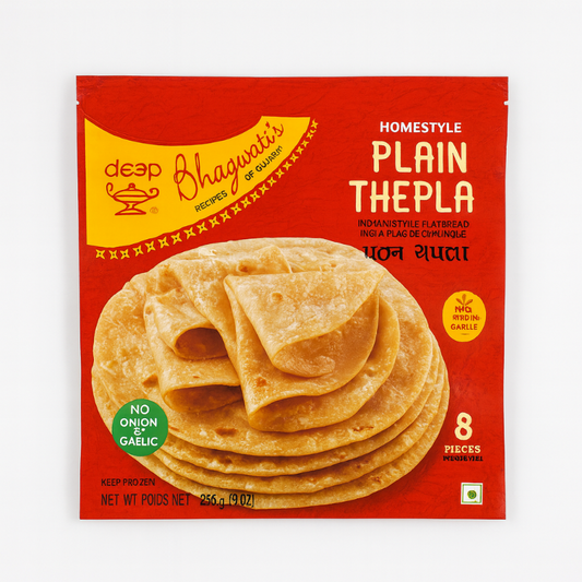 Deep homestyle thepla red pack in white background