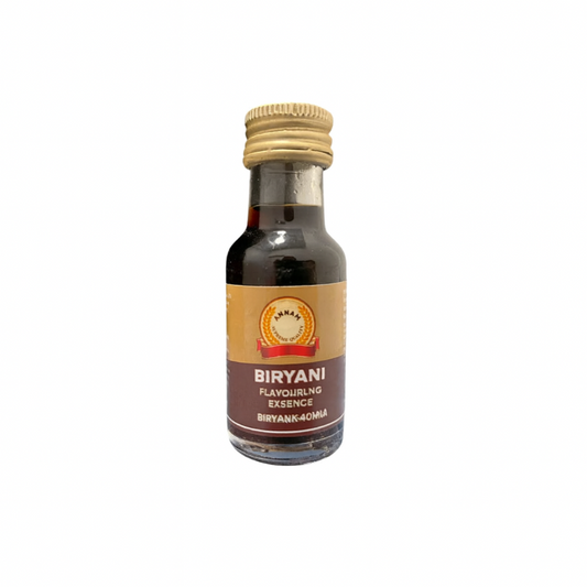 Bottle of Biryani Flavouring Essence on a white background