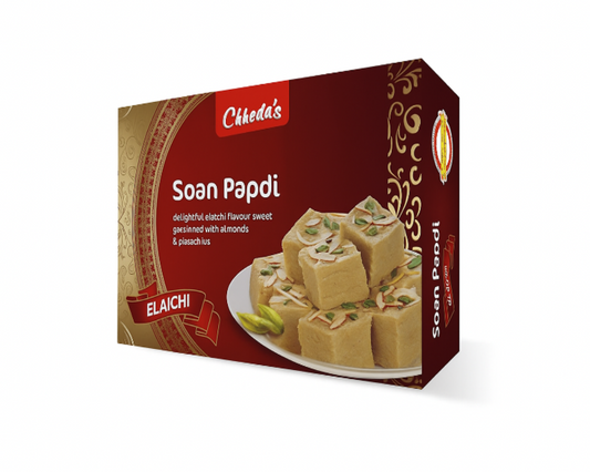 Box of Chheda's Soan Papdi with a white background